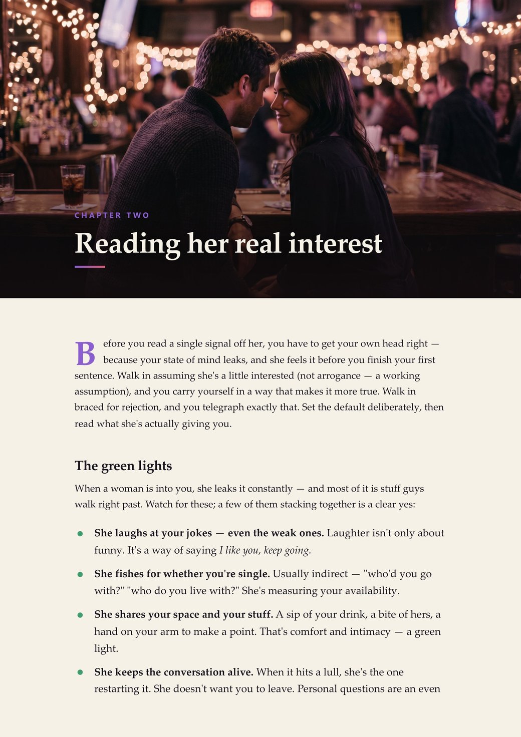 Interior page from What She's Actually Thinking about getting your own head right first